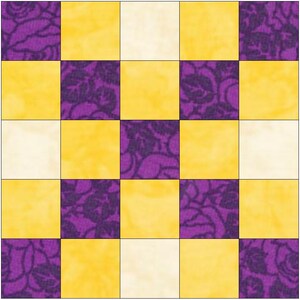 Irish Chain Quilt Set 1 of 15 Inch Block Template Quilting Block Pattern PDF image 2