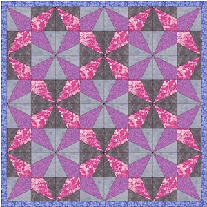 Hummingbird Star Quilt Template Quilting Block Pattern PDF