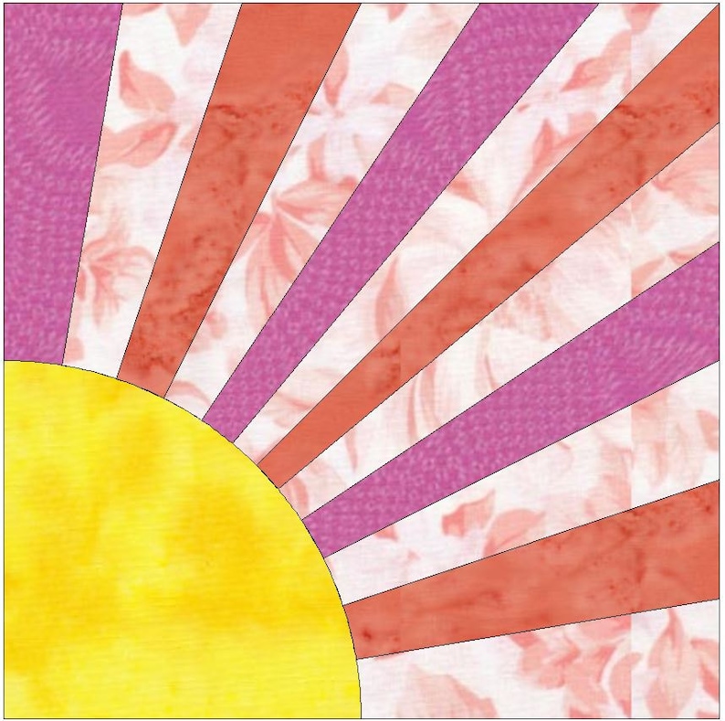 Harvest Sun Quilt Templates Quilting Block Pattern Etsy