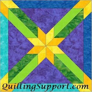 Double Sashed Hunter&#39;s Star Quilt 10 Inch Paper Piece Foundation Quilting Block Pattern PDF