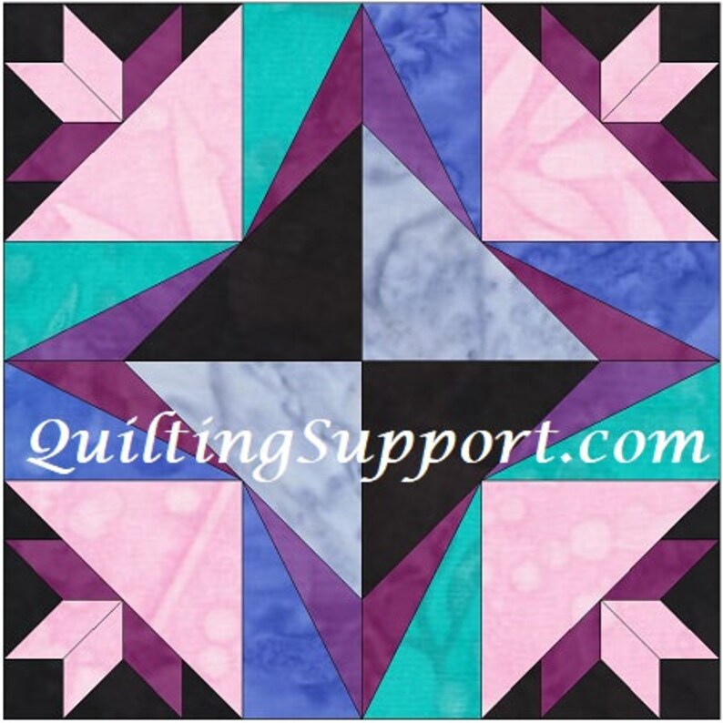 Spring Quilt Set 1 10 Inch Foundation Paper Piecing Quilting 4 Block Patterns PDF image 5