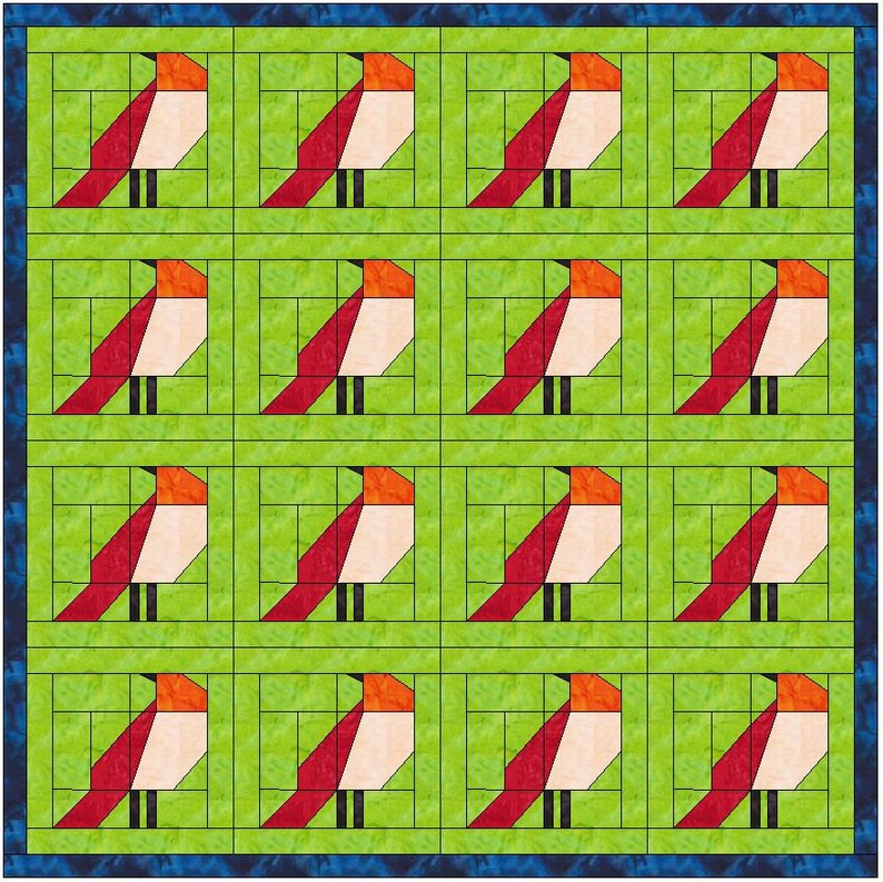 Bird 2 Quilt 10 Inch Paper Piece Foundation Quilting Block Pattern PDF ...