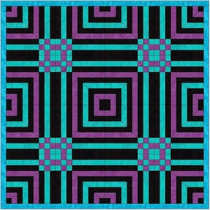 Corner Nine Patch Quilt Template 15 Inch Block Pattern PDF