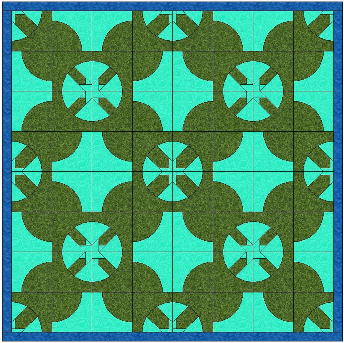 Turtle Drunkard's Path Quilt Block Template Pattern PDF Etsy