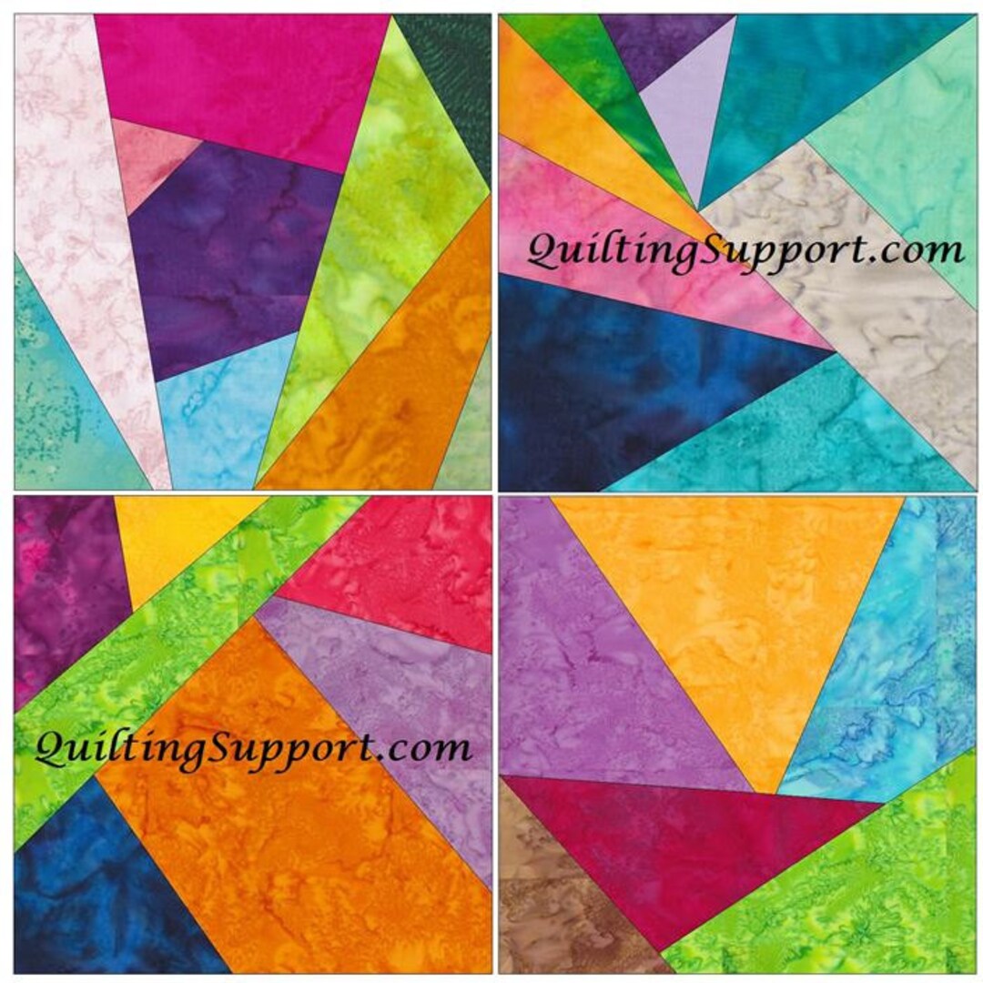 Crazy Patch Quilt Set 8 Paper Foundation Piecing Quilting 4