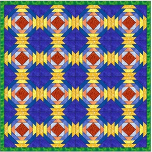 Pineapple Quilt 3 Paper Piece Foundation Quilting Block Pattern