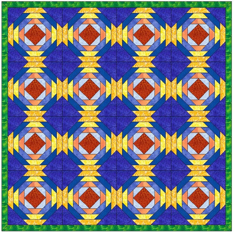 Pineapple Quilt 3 Paper Piece Foundation Quilting Block Etsy