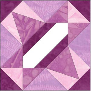 February Autograph Quilt 15 Inch Block Template Quilting Block Pattern ...