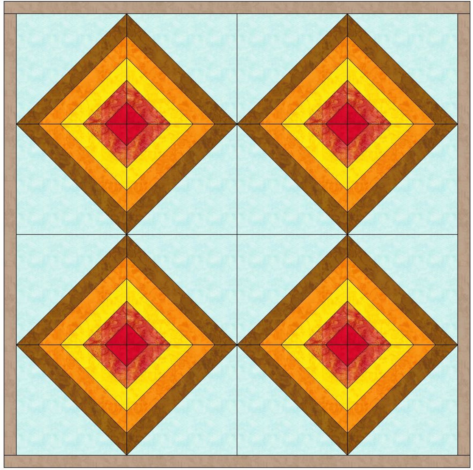 Roman Stripe 5 Quilt Template Quilting Block Pattern PDF Etsy