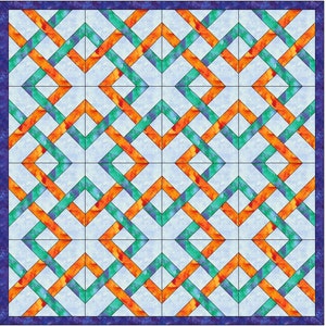 Einfache keltische Knoten Quilt Kette Papier Vorlage Quilting Block Muster PDF
