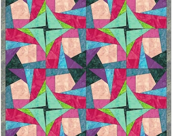 Crazy Patch 16 Quilt Paper Piecing Foundation Piecing Quilting Block Pattern PDF