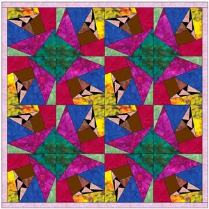 Crazy Geese 3 Quilt Paper Foundation Piece Quilting Block Pattern PDF