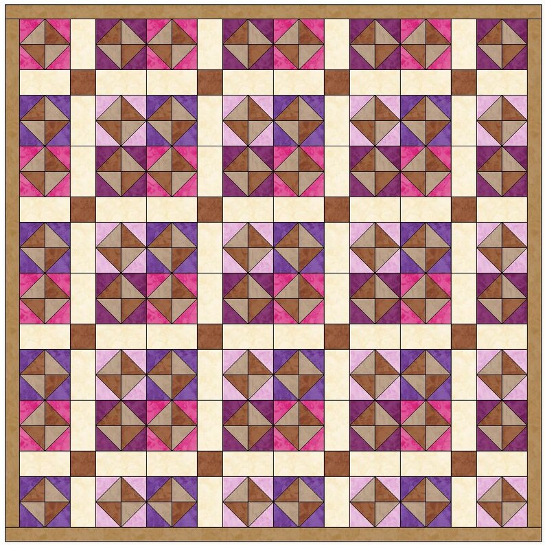 Garden of Eden Chain Quilt Template Block Pattern PDF Etsy
