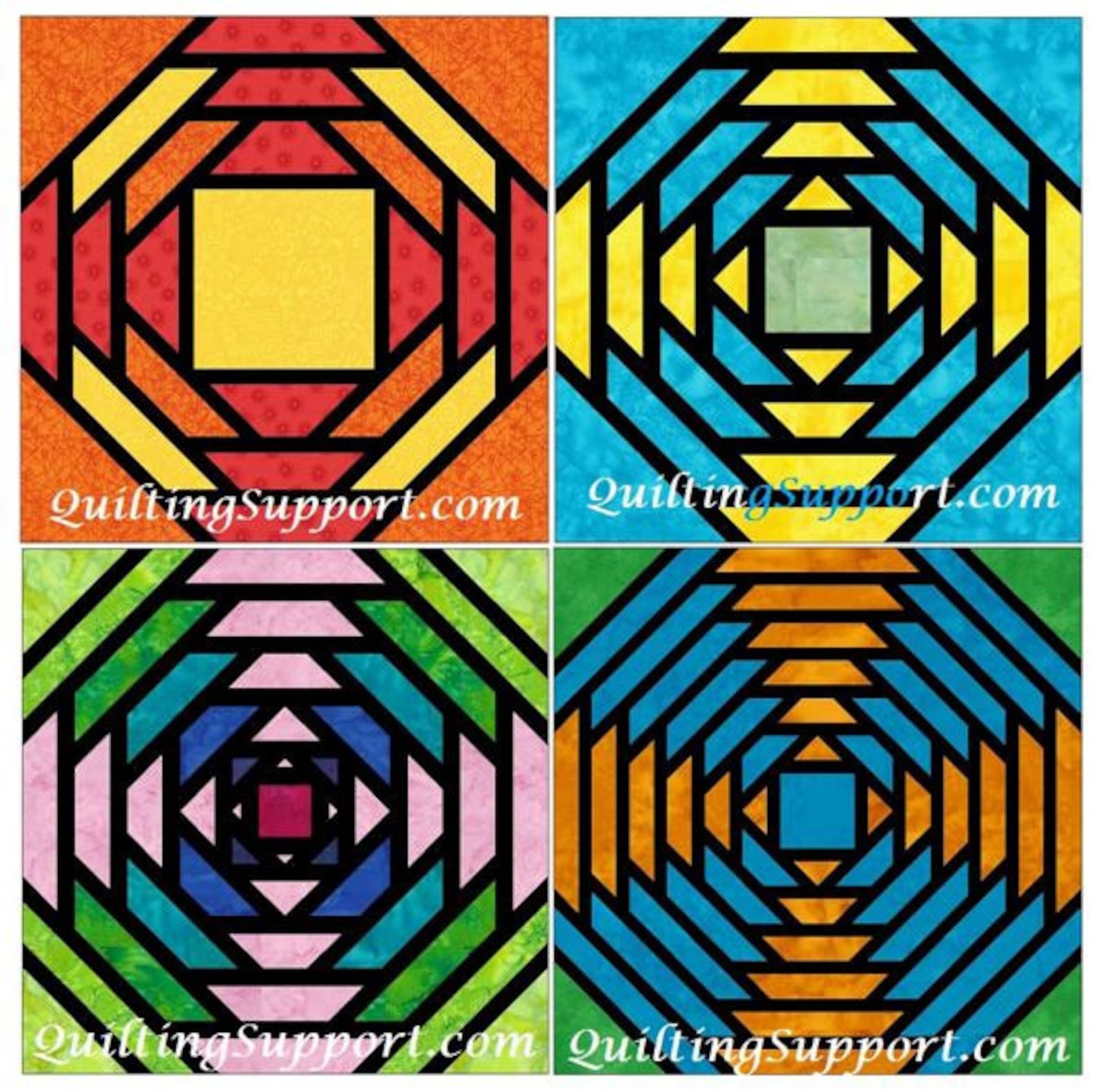 Stained Glass Pineapple Quilt Set 1 Paper Foundation Piecing Etsy