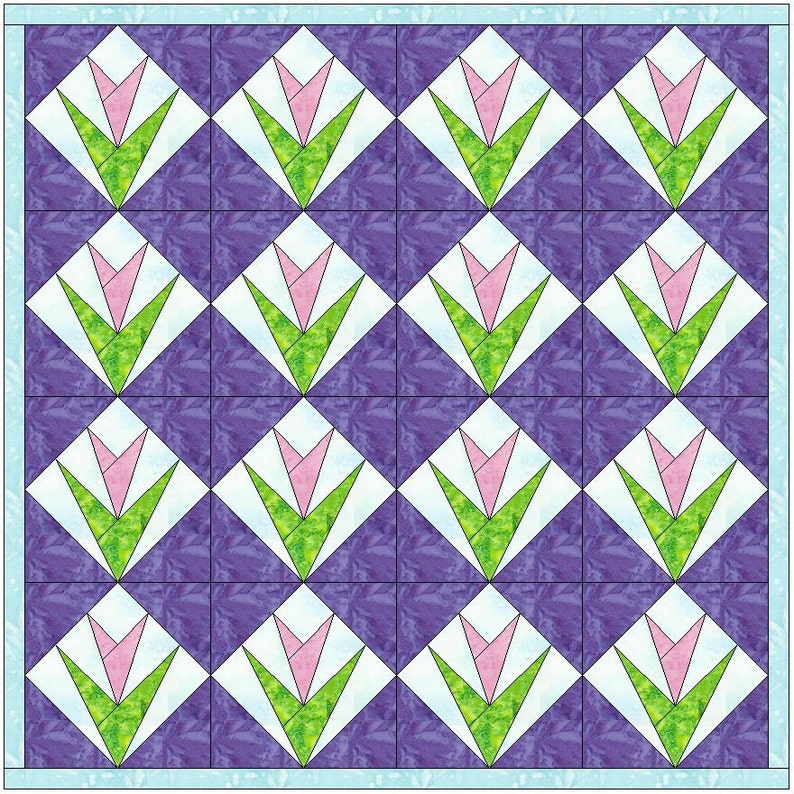 Snowdrop Quilt Paper Piece Foundation Quilting Block Pattern Etsy