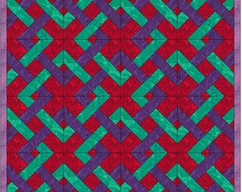 Celtic Knot Chain Quilt Paper Template Quilting Block Pattern PDF
