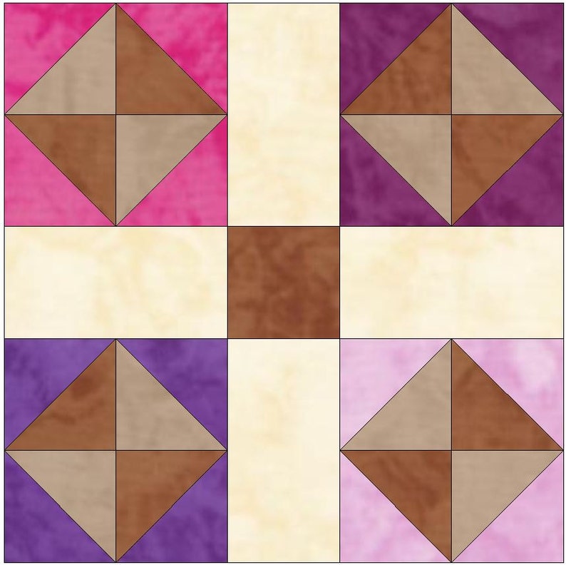 Garden of Eden Chain Quilt Template Block Pattern PDF Etsy