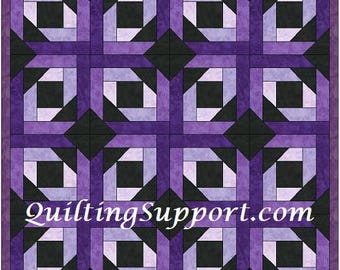 HC Log Cabin Quilt 10 Inch Paper Piece Foundation Quilting Block Pattern PDF