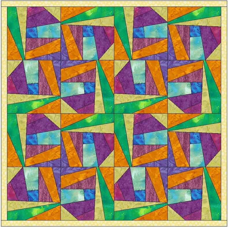 Crazy Patch Quilt 22 Paper Foundation Piece Quilting Block Etsy