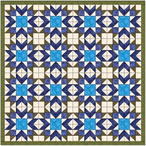 Blueberry Pie Star Quilt 15 Inch Block Paper Template Quilting Block Pattern PDF