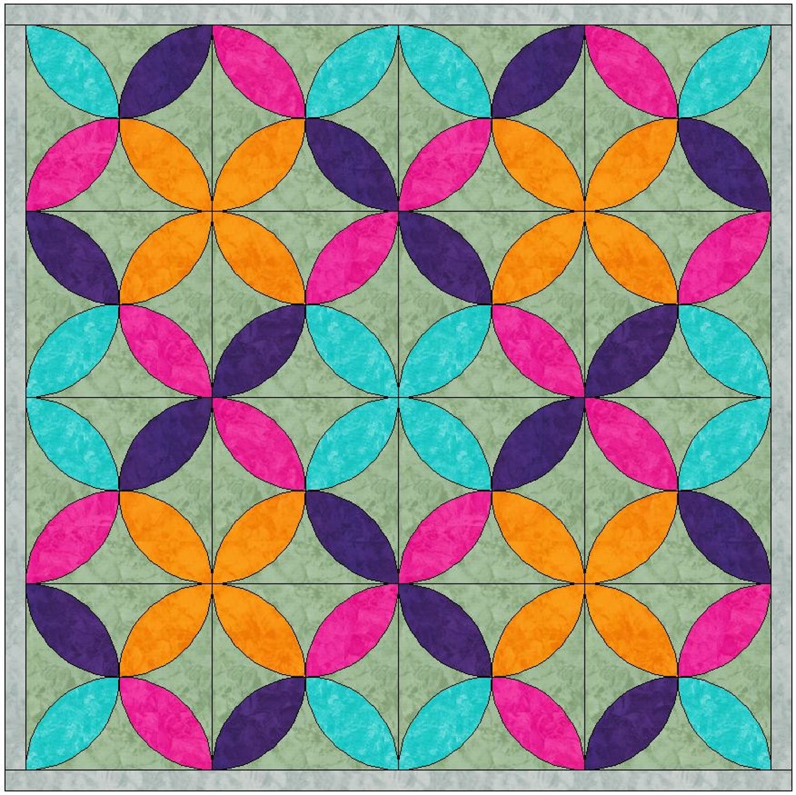 Joseph's Coat Quilt Template Quilting Block Pattern PDF Etsy