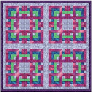 Celtic French Corner Knot Chain Quilt Paper Template Quilting Block 6x6 Pattern PDF