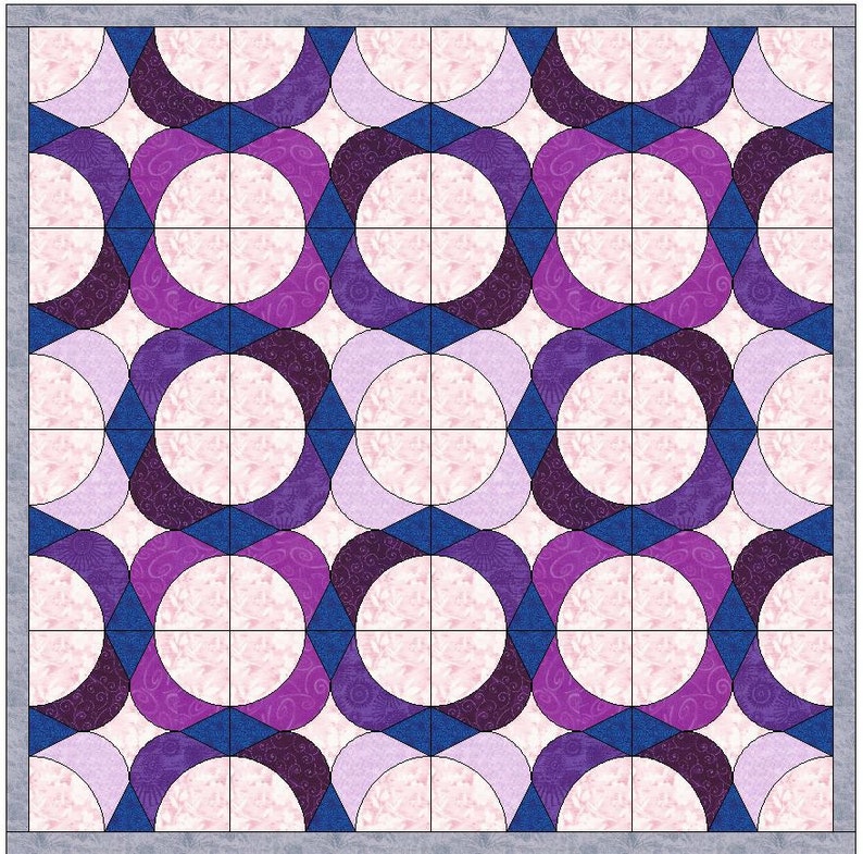 friendship-circle-knot-quilt-template-quilting-block-pattern-etsy