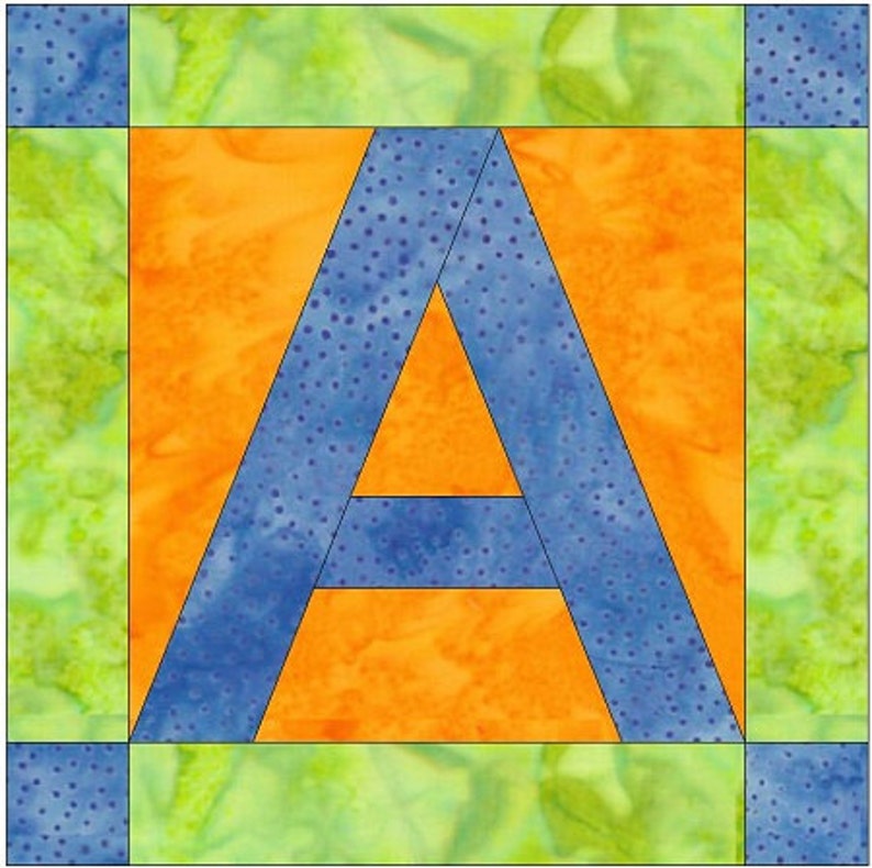 Alphabet Quilt 26 Letter Set Paper Piece Foundation Quilting Block Pattern image 2