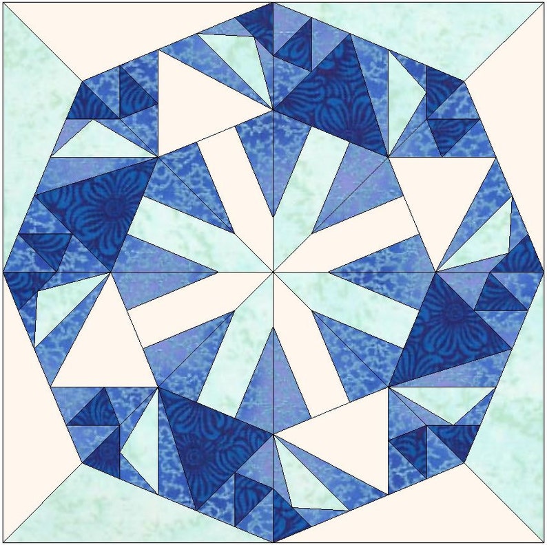 Snowflake 4 Quilt Template Quilting Block Pattern PDF Etsy