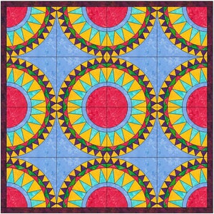 Rick Rack Beauty Quilt 2 - 10 Inch Paper Piece Foundation Quilting Block Pattern PDF