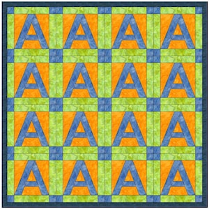 Letter A Quilt Paper Piece Foundation Quilting Block Pattern