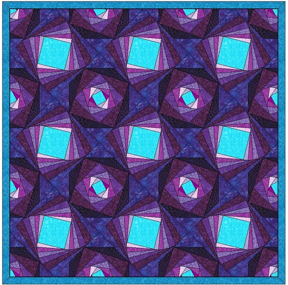 Twisted Log Cabin Foundation Quilt Patterns For 6 Sizes Etsy