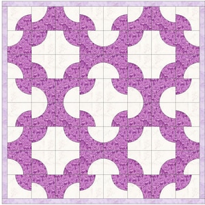 Peace Dove Drunkard's Path Quilt Templates Quilting Block Pattern PDF