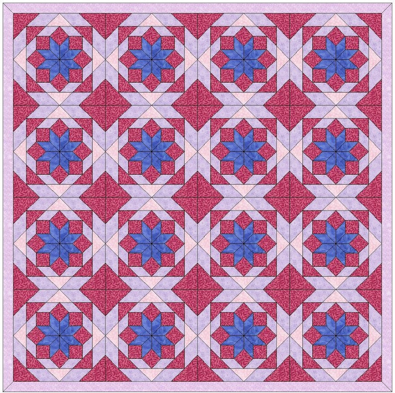 Star and Chains Quilt Template 10 Inch Quilting Block Pattern Etsy