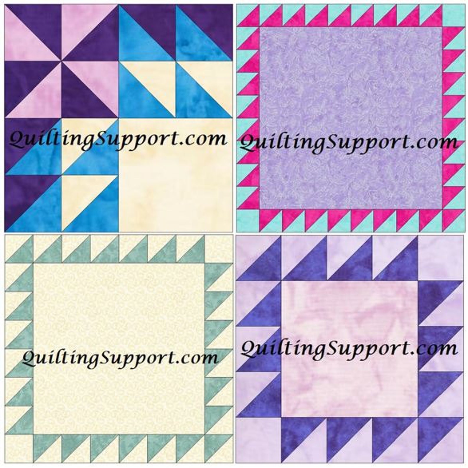 Sawtooth Frame Quilt Set of 4 Template Quilting Block Patterns Etsy