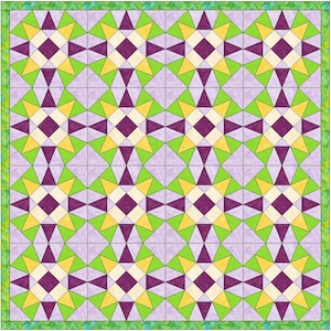 Star of North Carolina Variation Quilt Template 15 Inch Block Pattern PDF
