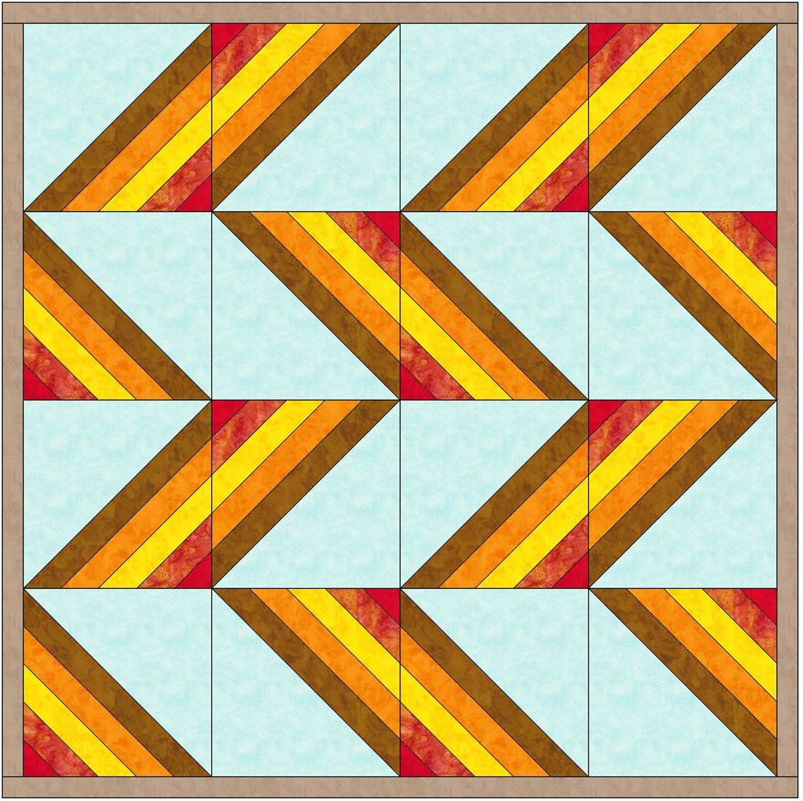 Roman Stripe 5 Quilt Template Quilting Block Pattern PDF Etsy