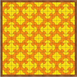 Cleopatra's Puzzle / Drunkard's Path Quilt Templates Quilting Block Pattern PDF