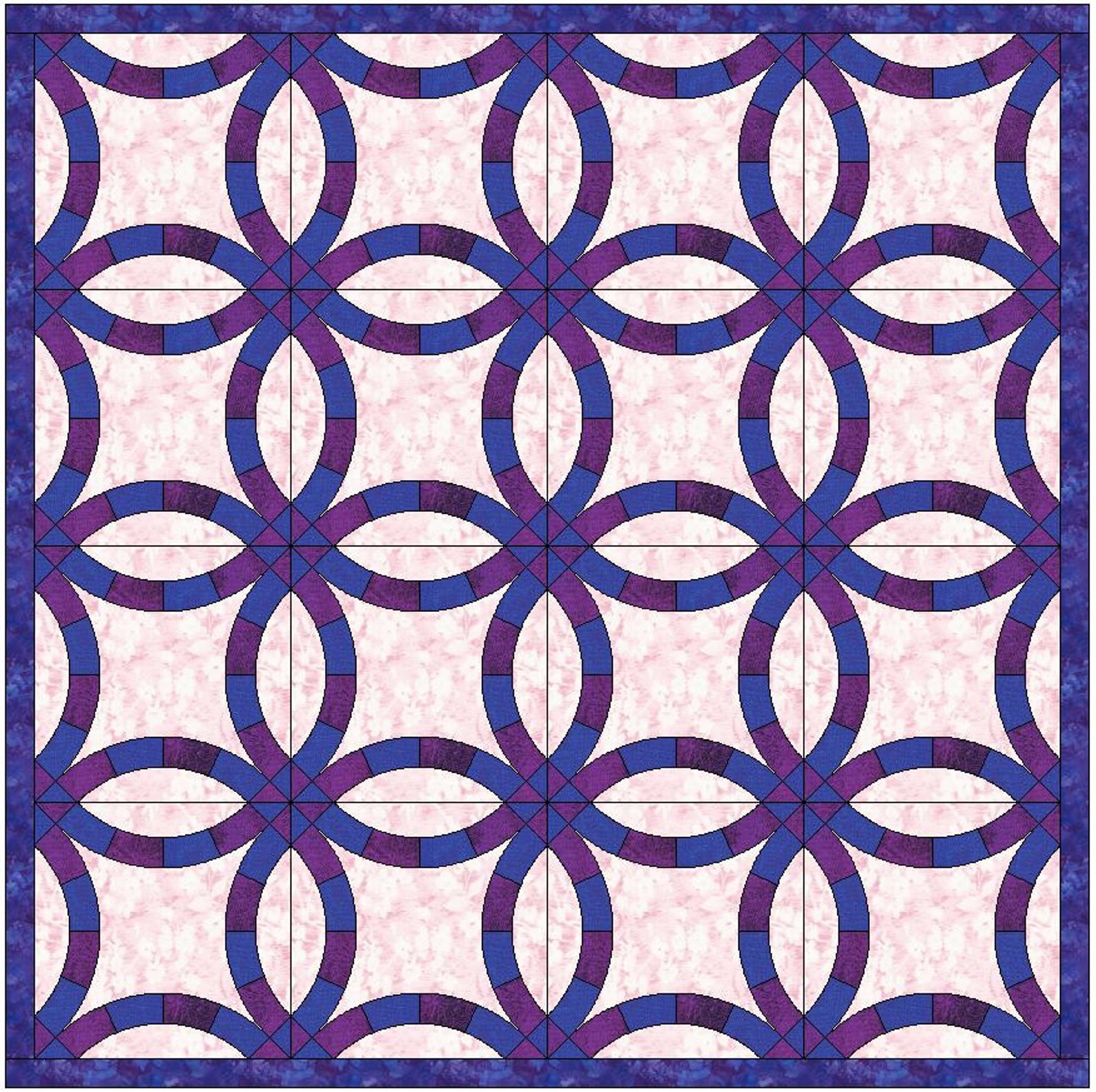 Double Wedding Ring Quilt Block Template Pattern PDF Etsy