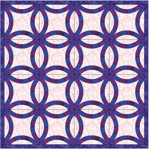Double Wedding Ring Quilt Block Template Pattern PDF