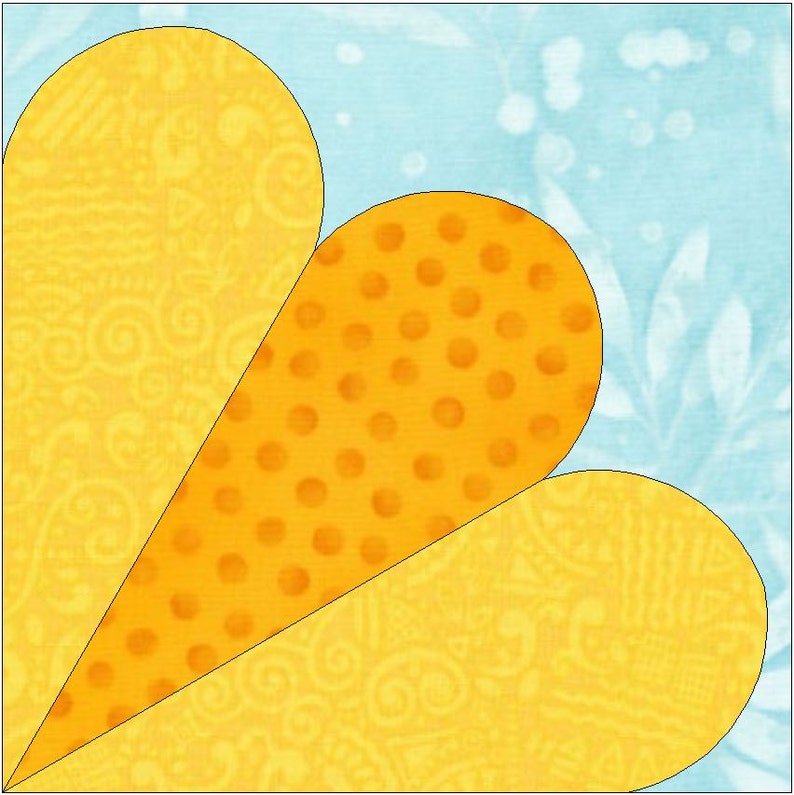 3 Petal Quilt Paper Template Quilting Block Pattern PDF Etsy