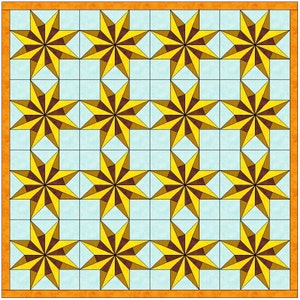 Andrea&#39;s LeMoyne Sunflower Quilt Templates Quilting Block Pattern