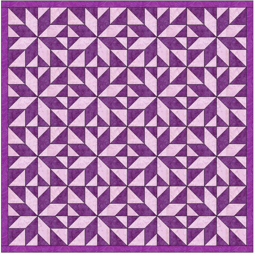 Star Pattern 10 Inch LM Star 4 - 8 Pointed Star Paper Piece Foundation Quilting Block ...