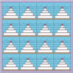 Wedding Cake Quilt Paper Piece Foundation Quilting Block Pattern PDF image 3