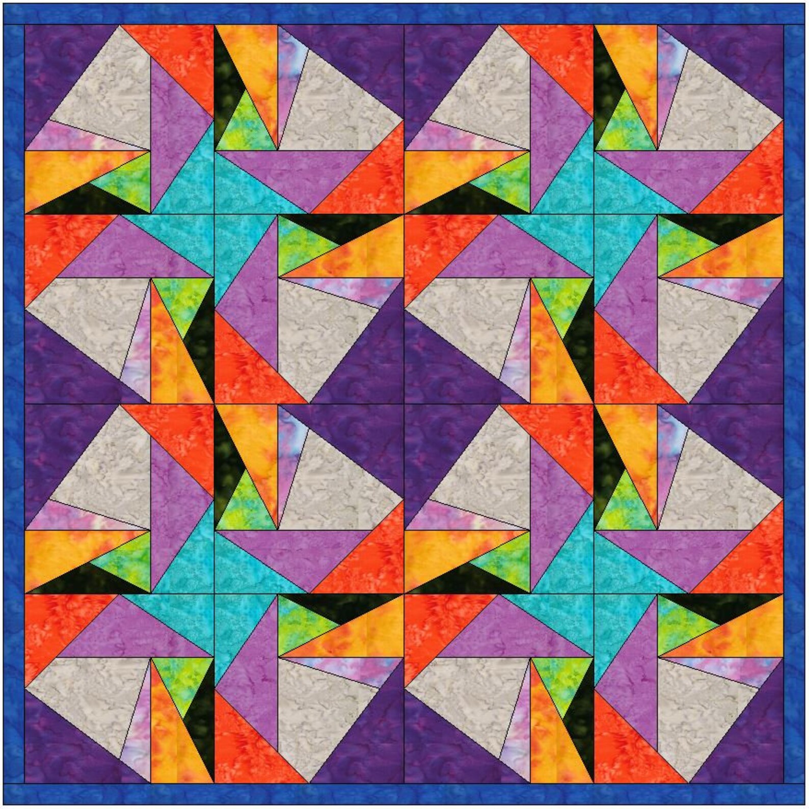 10 Inch Block Pattern Crazy Block Patch 8 Quilt Paper Piece Foundation 10 Inch Block Pattern ...