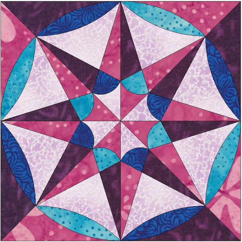 Faceted Star Quilt Template Quilting Block Pattern PDF Etsy