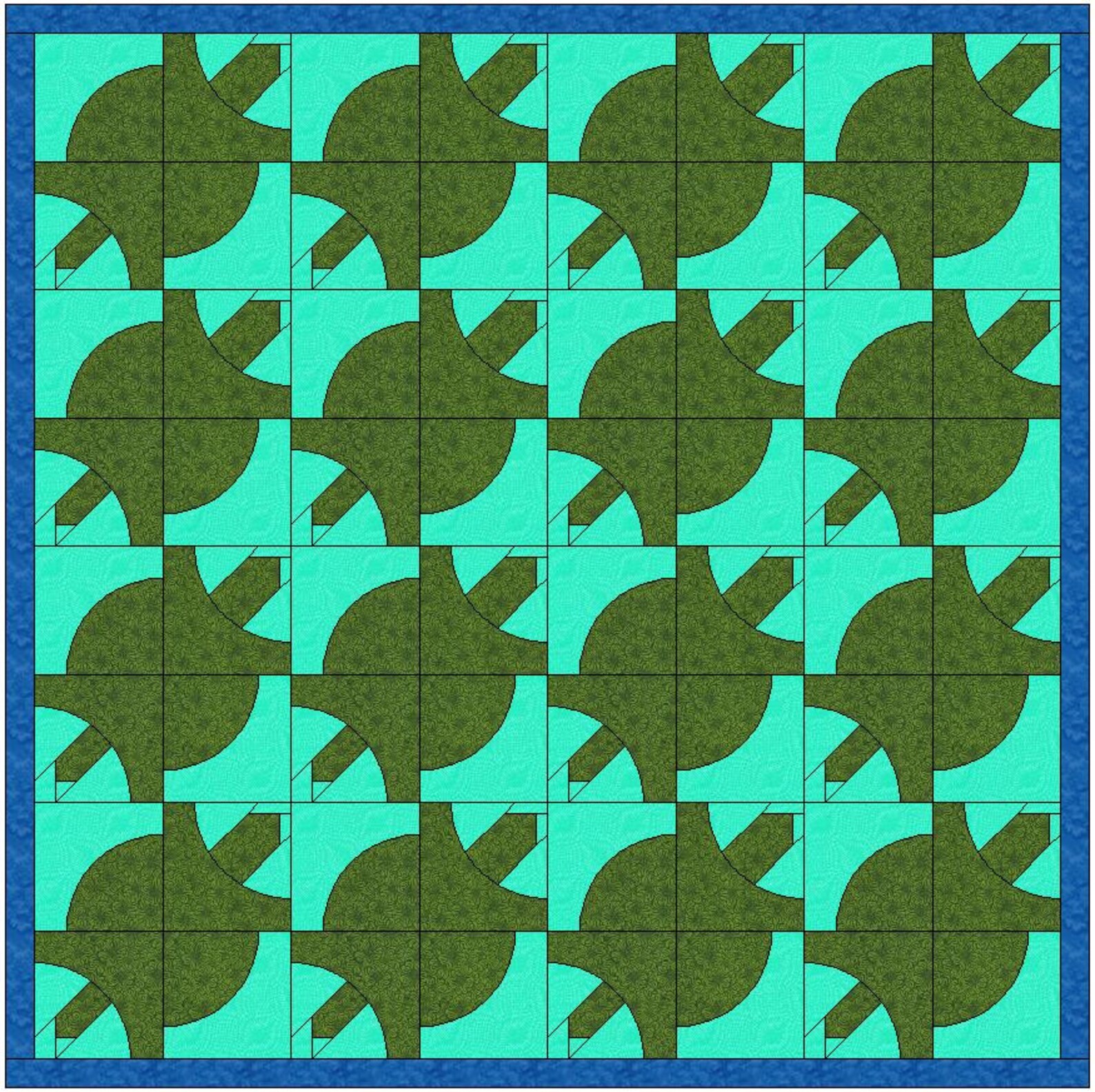 Turtle Drunkard's Path Quilt Block Template Pattern PDF Etsy