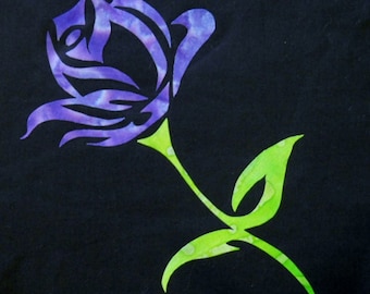 Easy Beautiful Elegant Rose 2 Flower Quilt Applique Pattern Design