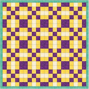 Five Patch Chain Quilt 15 Inch Block Template Quilting Block Pattern PDF