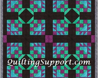 Checkerboard Basket Quilt Paper Piecing Foundation 10 Inch Block Pattern PDF